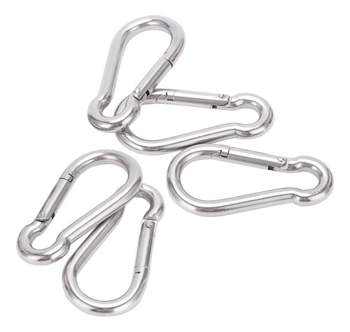 Clip De Mosquetón Spring Snap Hook, 5 Piezas, 80 Mm, Acero I