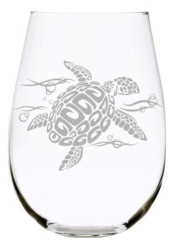 Copa De Vino Sin Tallo Diseño De Tortuga Marina, 17 Oz