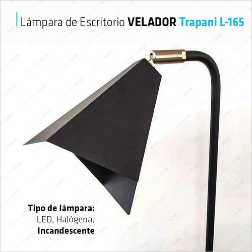 Lampara De Escritorio Led Velador Trapani L-165 Foco Gu10