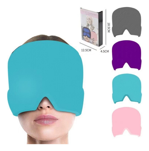 Gorro Antifaz Frio Caliente Flexible Sldnesd Aliviar Migraña Dolor De Cabeza Color Verde 2pz
