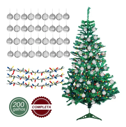 Arvore Natal Grande Decorada Completa 150cm Com Pisca Luxo