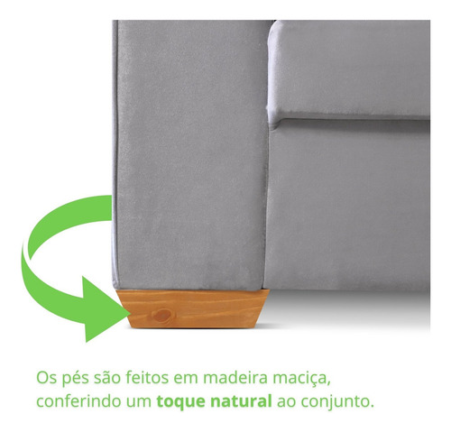 Conjunto Florianópolis 3x2 Lugares Veludo Wt