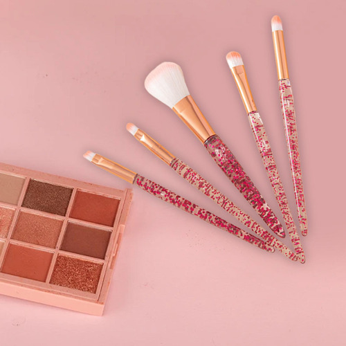 Conjunto De 5 Pinceles De Maquillaje Con Brillo Deslumbrante