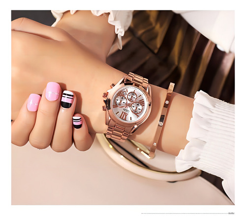 Relojes Impermeables De Acero Inoxidable Gedi Calender Color Del Fondo Dorado