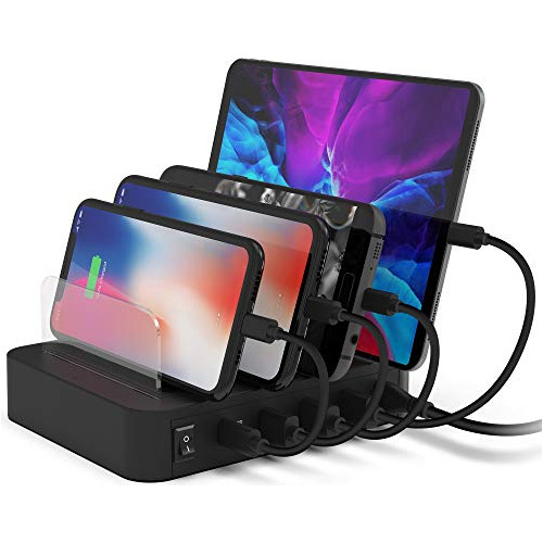 Usb Charging Station For Multiple Devices,60w 4 Port De...