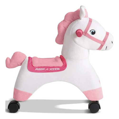 Caballo Radio Flyer Montable Con Ruedas Blanco Rosa / J