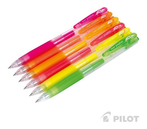 Imagen 2 de 3 de Lápices Lápiz Gel Pilot Pop Lol Poplol Set 6 Colores Color
