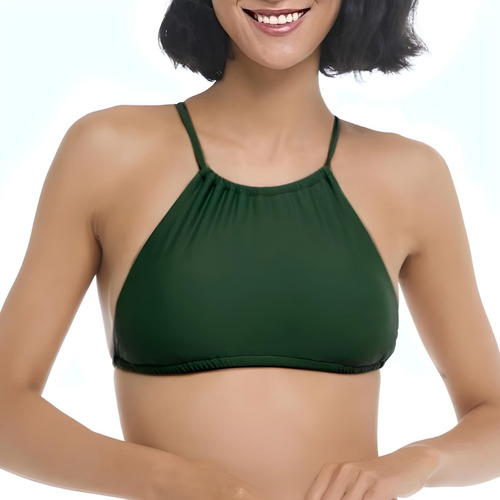 Biquíni Cropped Avulso Parte Cima Bojo Alça Fina Moda Praia