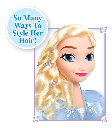 Princesa Elsa Cabeza Para Peinar 14 Accesorios Disney