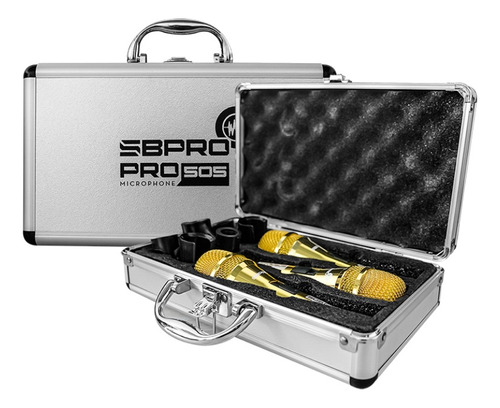 Set Microfono Alambrico, 16khz, Pro-505s Super Bright Dorado