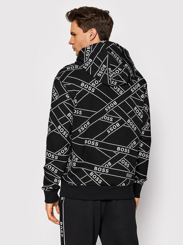 Sudadera Con Estampado Boss De Caballero Con Gorro