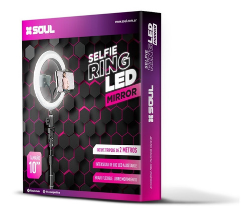 Aro De Luz Led 20cm 8 Pulgadas Ring Celular + Tripode 2 Mts