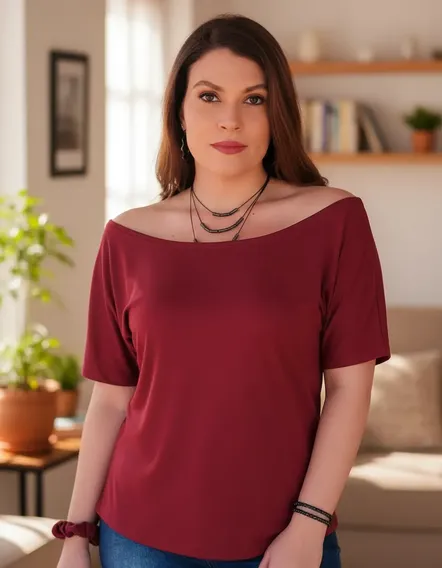 Blusa Feminina Decote Ombro Ciganinha Soltinha Plus Size