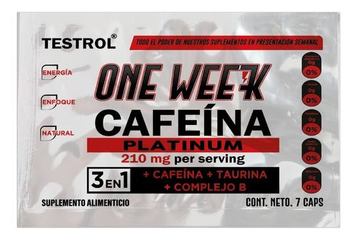 Cafeína Platinum | One Week | 7caps | Enérgetico | Natural
