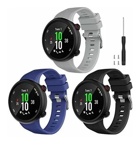 3 Mallas Para Garmin Forerunner 45 Black gray navy Env o gratis