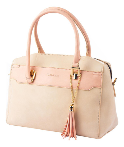 Bolsa Satchel Bolso De Mano Mujer Dama Moda Color Nude