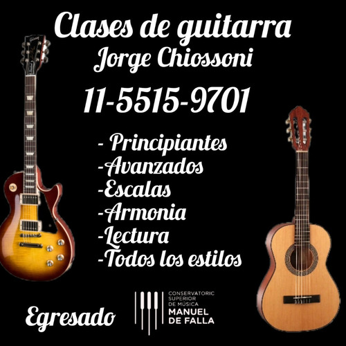 Imagen 2 de 5 de Clases De Guitarra En Caba ,presencial,virtual