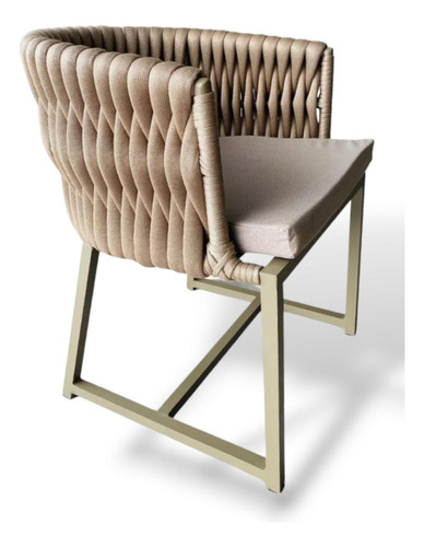 Kit 4un Cadeira Trico Nautico Com Mesa De 1 Metro Aluminio