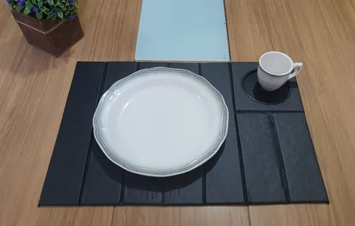 Jogo Americano Kit 2 Un Retangular Apoio P Copo Limpa Fácil