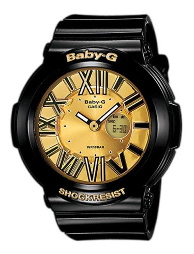 Baby G Bga 160 1bdr Original Negro Con Dorado Mujer