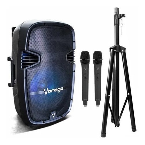 Imagen 3 de 5 de Bocina 15 Karaoke Vorago Bluetooth 2 Microfonos Inalambrico