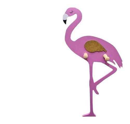 Cabideiro Flamingo Madeira P/ Parede Com 2 Ganchos Cabide