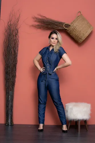 Macacão jeans hotsell longo feminino