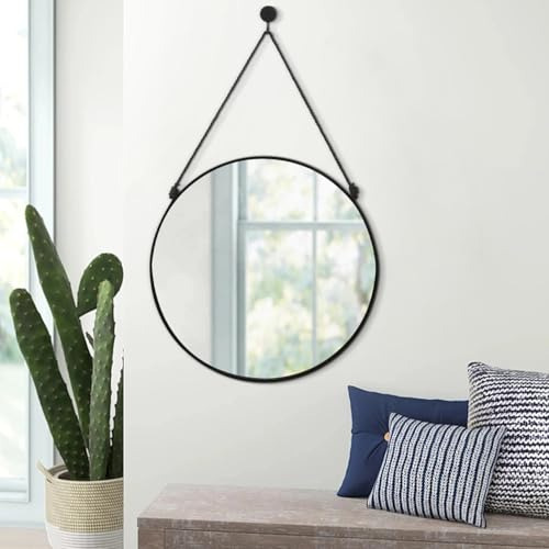 Espejo Circular Colgante Para Pared Espejo Redondo Negro Par