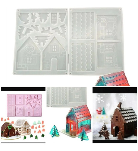 Molde Silicona Casita Casa Navidad Chocolates Resina