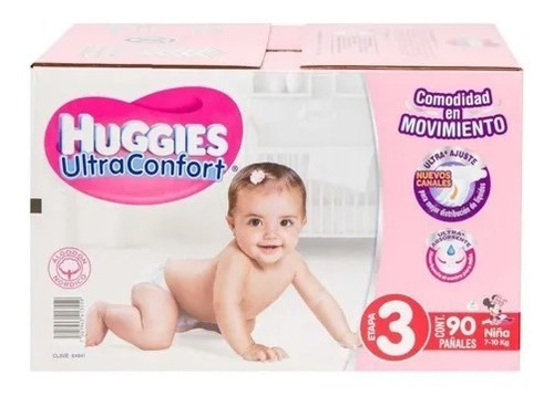 Pañales Etapa 3 Huggies Niña Ultraconfort Con 90 Piezas