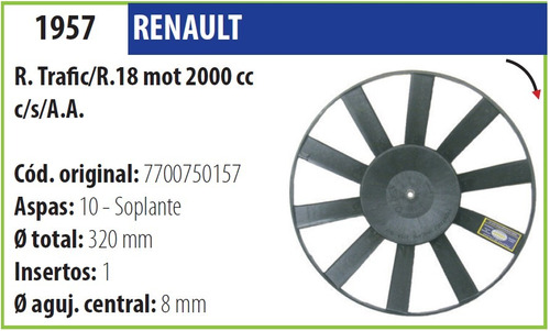 Helice Renault R18 2.0 Trafic Soplante