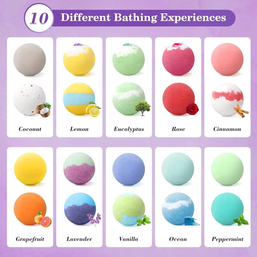 Calmnfiz Bath Bombs Para Mujeres Juego De Regalos 20pcs Natu