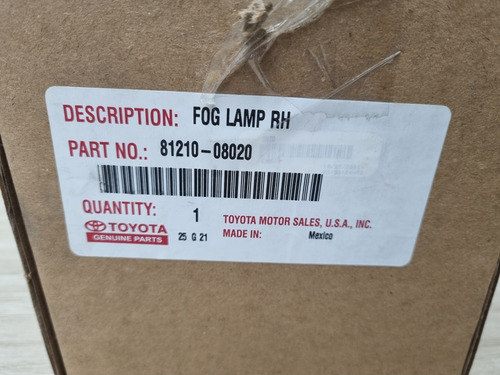 Faro Antiniebla Rh Toyota Sienna / Tacoma 2011 2020 Original