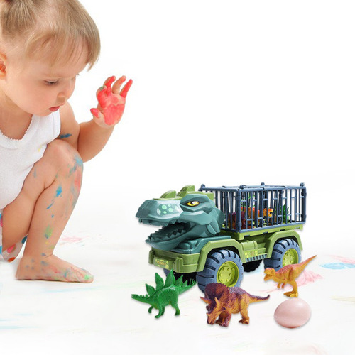 Imagen 5 de 10 de Juego De Juguetes De Coches De Transporte De Dinosaurios