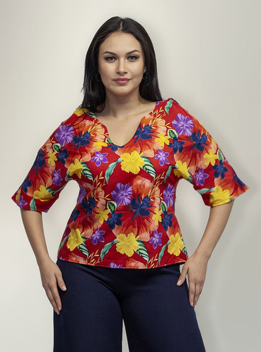 Blusa Missing 112f020 Red Print