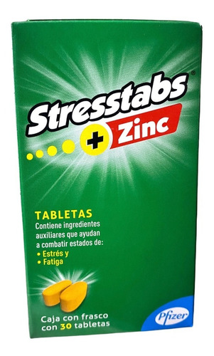 Stresstabs + Zinc Caja C/30 Tabs Pfizer / Combate Estrés