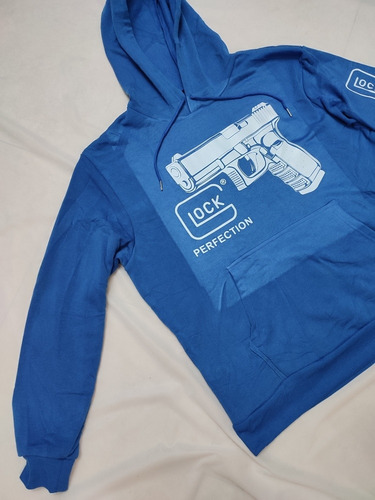 Sudadera Glock Logo En Pecho Y Manga Azul Talla L Excelente (Usado)