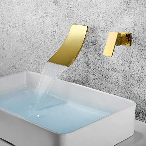 Grifo Montado En La Pared Para Baño Cascada Lavabo Grifo De