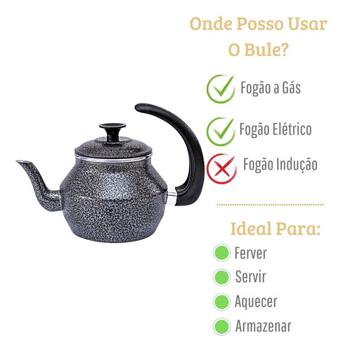 Bule E Chaleira Kit Com Infusor Chá Café Leite Em Alumínio