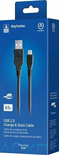Cable Cargador Powera 6.5 Pies Para Playstation 4 -negro