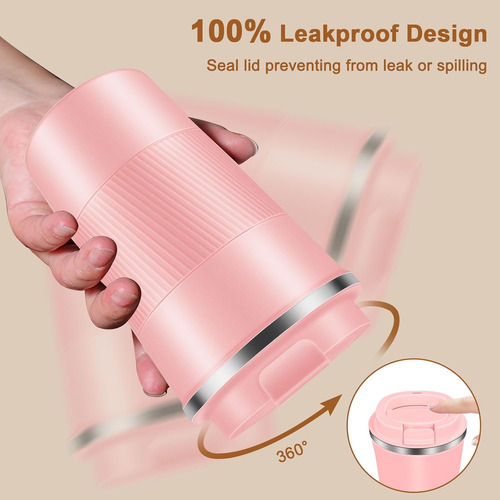 Taza De Café Aislada De 12 Oz Con Tapa, A Prueba De Píldoras