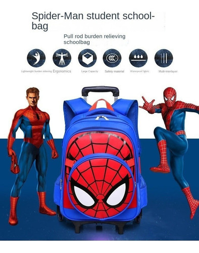 Mochila Flash Spiderman For Estudiantes De Primaria Con 6 R