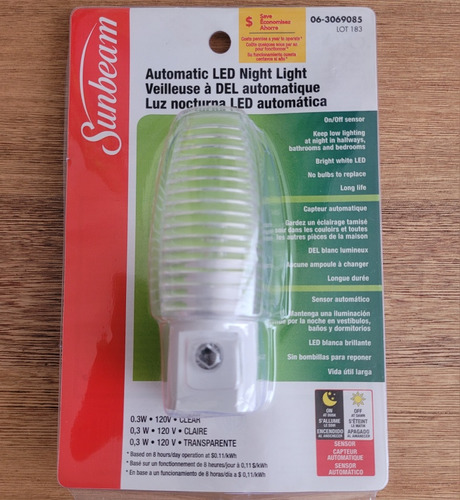 Luz Nocturna Led Inhalambrica Amarilla 110v Se Activa Sola