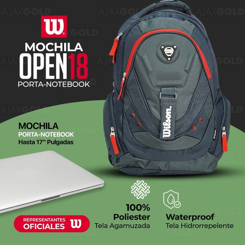 Imagen 3 de 9 de Mochila Wilson Original Reforzada Deportes Gym Urbana Color
