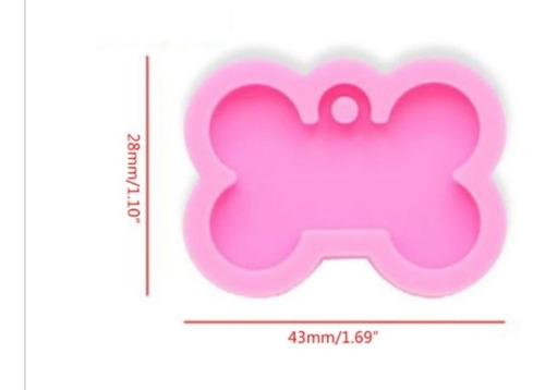 Imagen 2 de 3 de Molde Silicona Chapita Hueso Individual Joyería Joya Resina