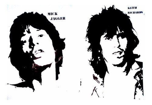 Pack X 2 Plantillas Stencil De Mick Jagger Y Keith Richards