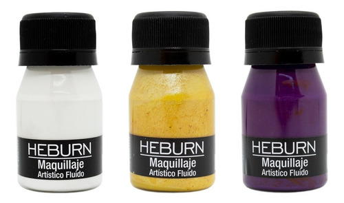 Heburn Kit X 3 Fluido Maquillaje Artistico Profesional 383