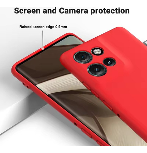Funda Forrada De Silicona De Primera Calidad Para Moto Edge 60 Pro.