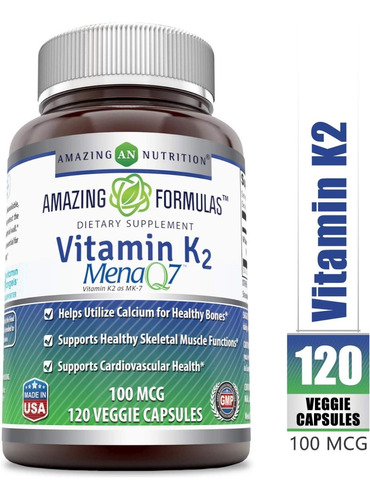 Vitamina Vitamin K2 Mk7 Más Potente 100mcg 120 Caps Eg T4 Sabor Sin Sabor