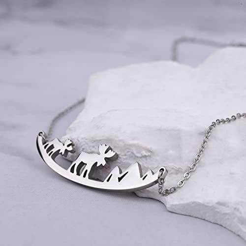 Collar De Animal De Caballo De Latón Para Mujer, Lindo Alce,
